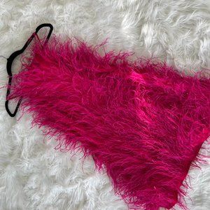 Cult Gaia - SHANNON DRESS - Pink Ostrich Feathers - L